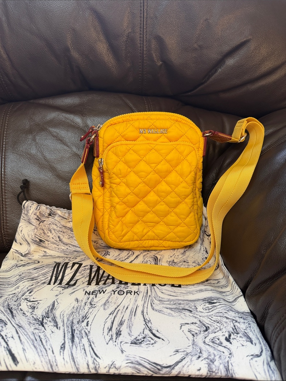 MZ Wallace Quilted Crossbody in Vibrant Yellow